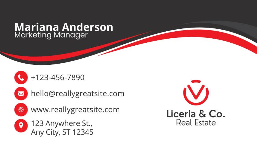 Red Black Modern Creative Business Card