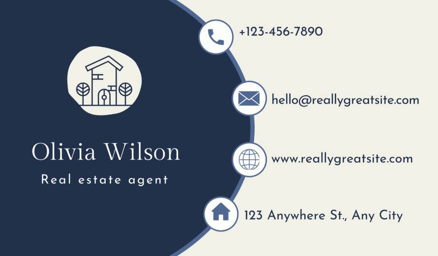 Blue professional real estate business card