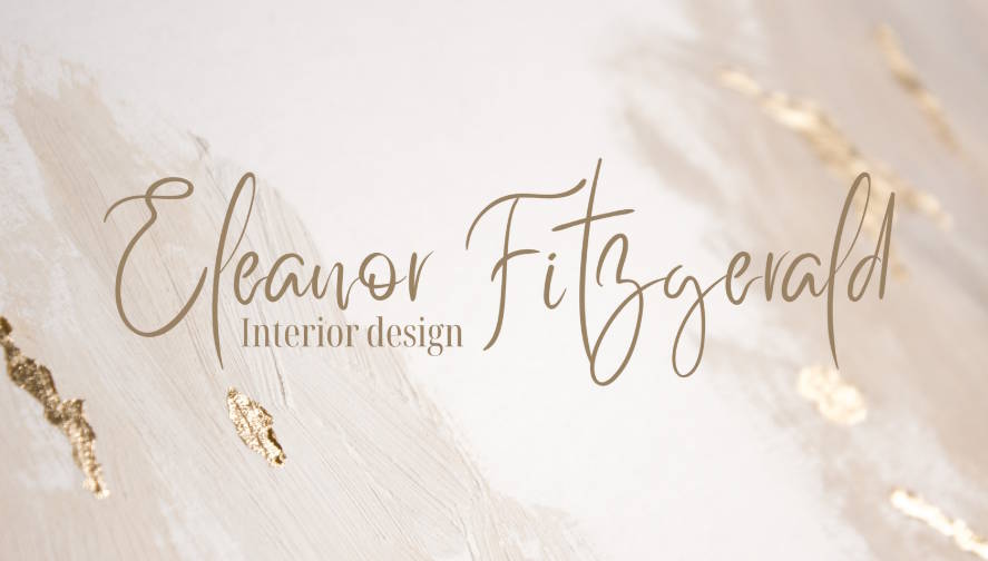 Interior Design Business Card in White and Beige Style